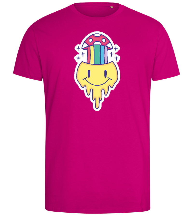 Rainbow Mushroom Smiley Design - Comfort men's fitted t-shirt_FUCHSIA_front