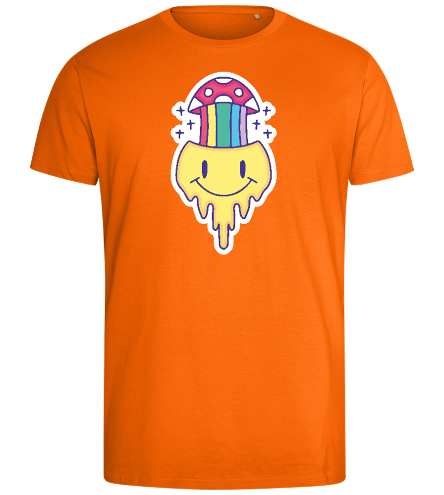 Rainbow Mushroom Smiley Design - Comfort men's fitted t-shirt_ORANGE_front