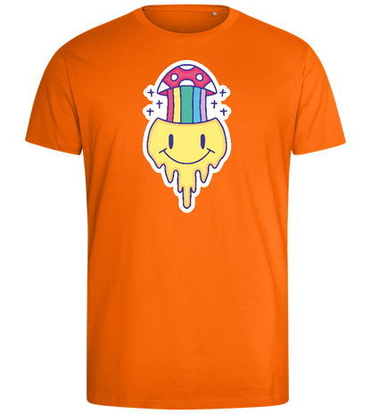 Rainbow Mushroom Smiley Design - Comfort men's fitted t-shirt_ORANGE_front