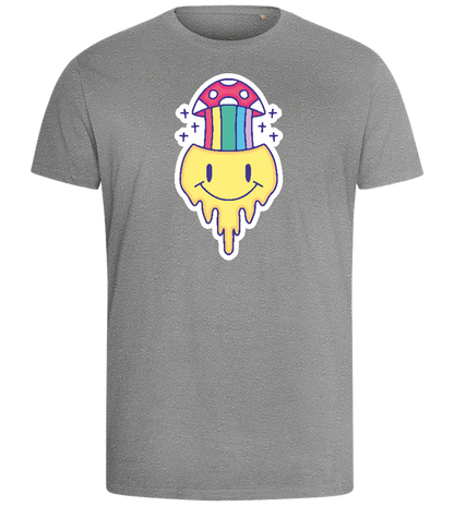 Rainbow Mushroom Smiley Design - Comfort men's fitted t-shirt_ORION GREY_front