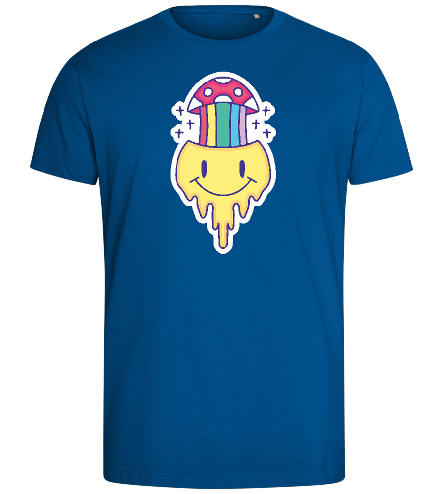 Rainbow Mushroom Smiley Design - Comfort men's fitted t-shirt_ROYAL_front