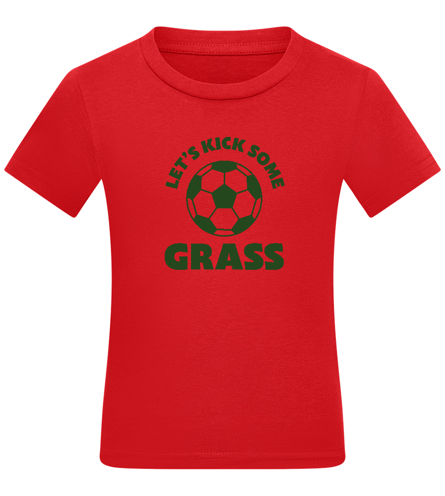 Let's Kick Some Grass Design - Comfort kids fitted t-shirt_RED_front
