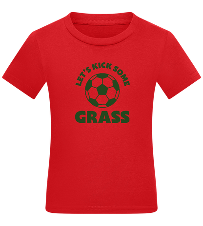 Let's Kick Some Grass Design - Comfort kids fitted t-shirt_RED_front