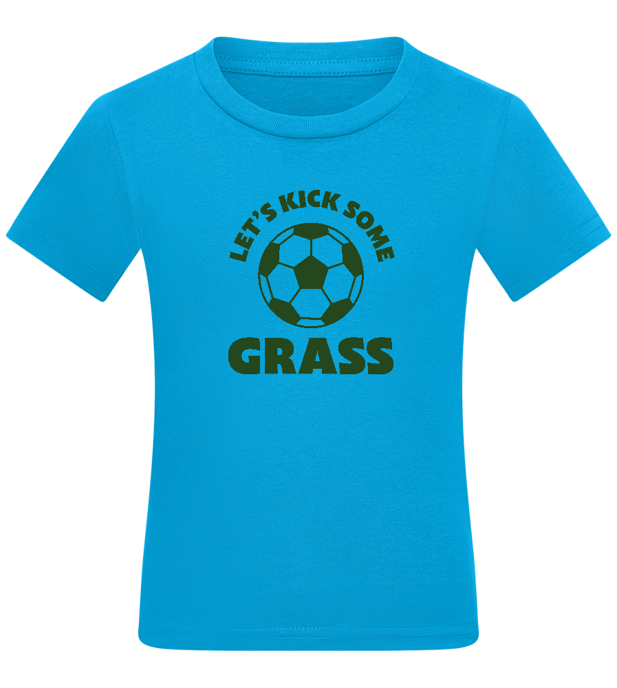 Let's Kick Some Grass Design - Comfort kids fitted t-shirt_TURQUOISE_front