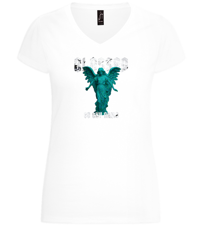 Blessed Angel Design - Basic women's v-neck t-shirt_WHITE_front