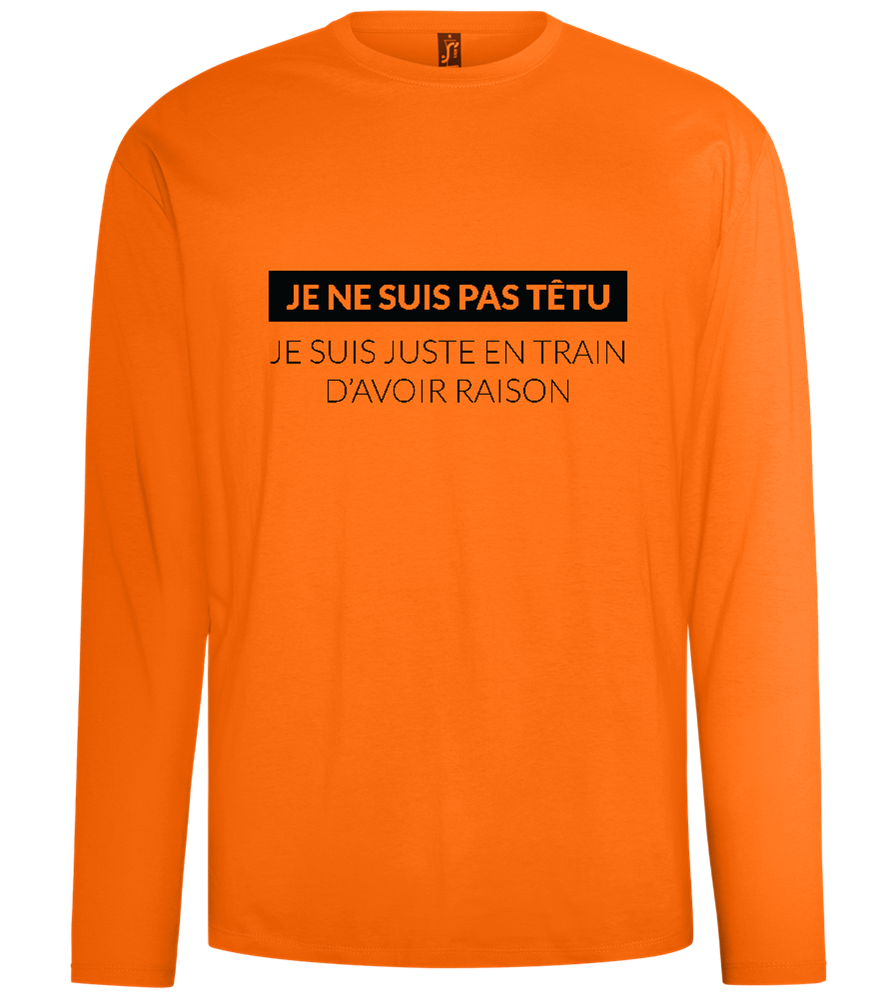 I'm Always Right Design - Comfort men's long sleeve t-shirt_ORANGE_front