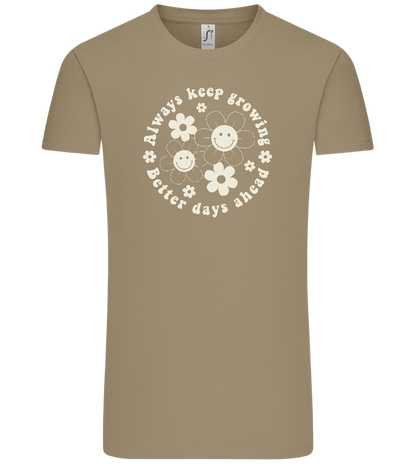 Keep Growing Design - Comfort Unisex T-Shirt_KHAKI_front