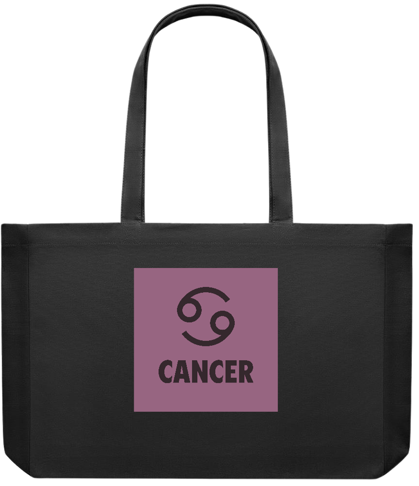 Zodiac Cancer Design - Premium large recycled shopping tote bag_BLACK_front