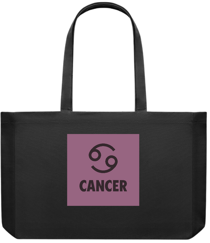 Zodiac Cancer Design - Premium large recycled shopping tote bag_BLACK_front