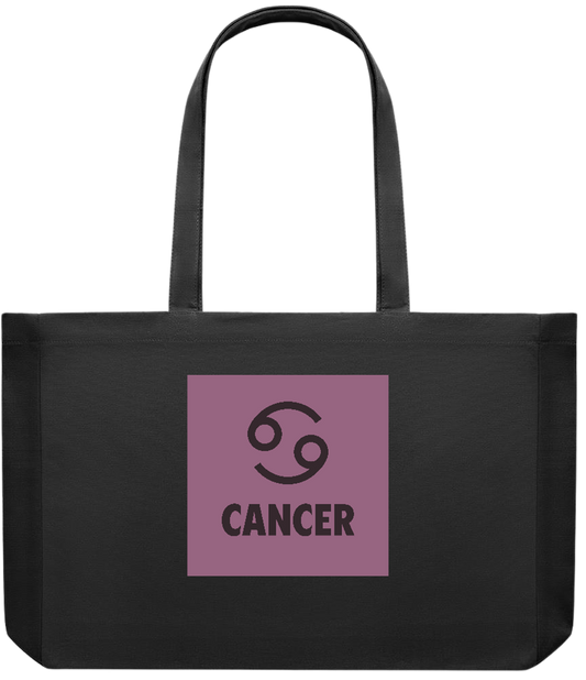 Zodiac Cancer Design - Premium large recycled shopping tote bag_BLACK_front