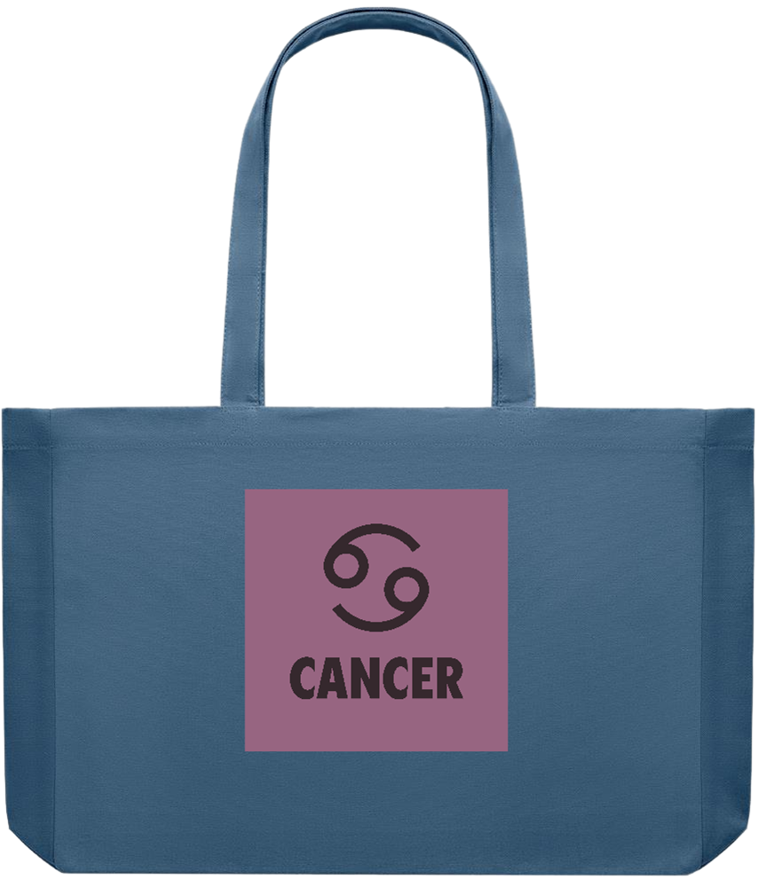 Zodiac Cancer Design - Premium large recycled shopping tote bag_BLUE_front