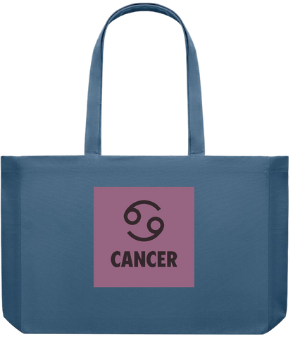 Zodiac Cancer Design - Premium large recycled shopping tote bag_BLUE_front