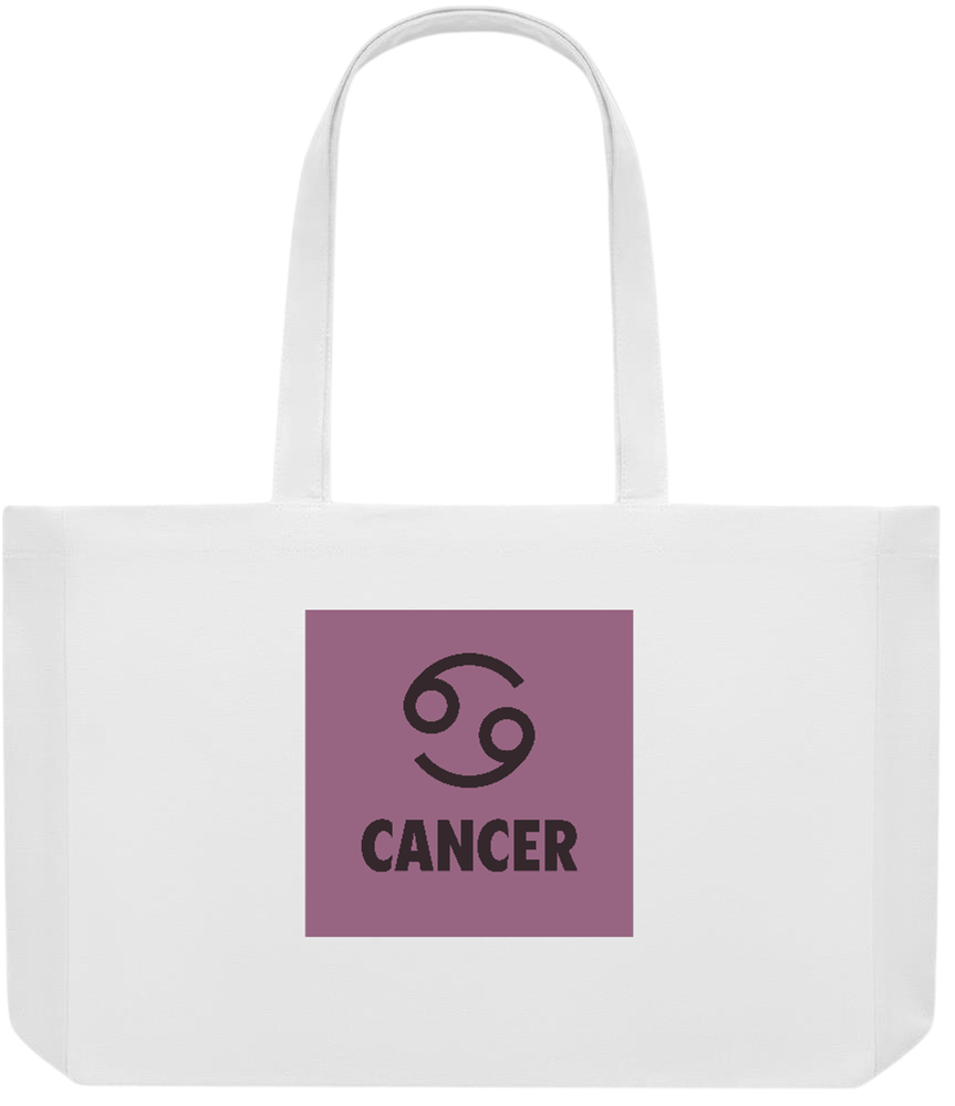 Zodiac Cancer Design - Premium large recycled shopping tote bag_WHITE_front