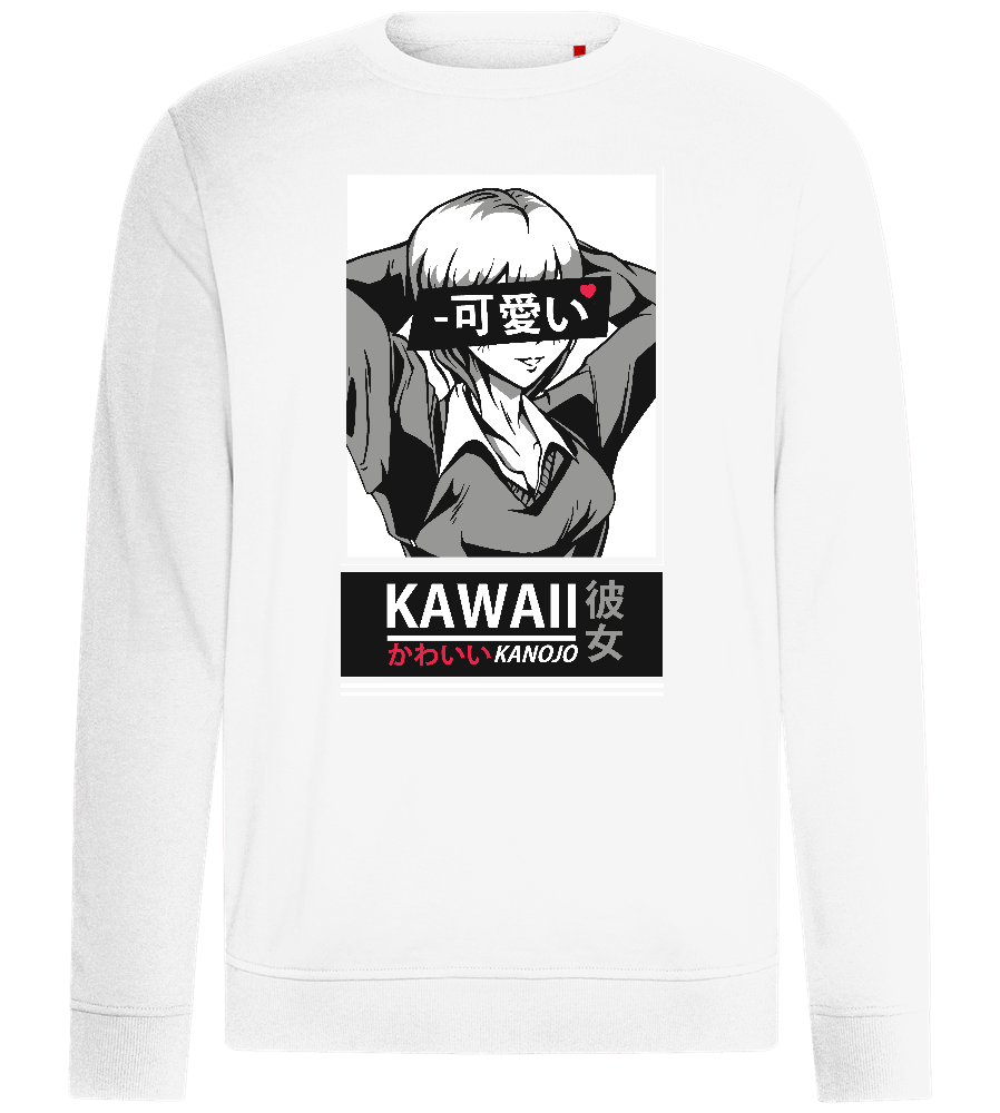 Kawaii Kanojo Design - Comfort unisex sweater_WHITE_front