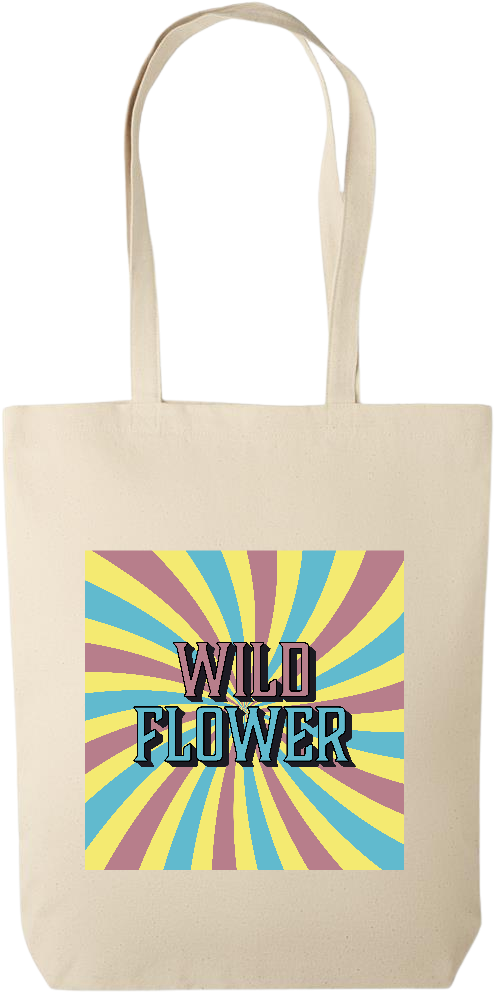 Wild Flower Design - Premium canvas cotton tote bag_BEIGE_front