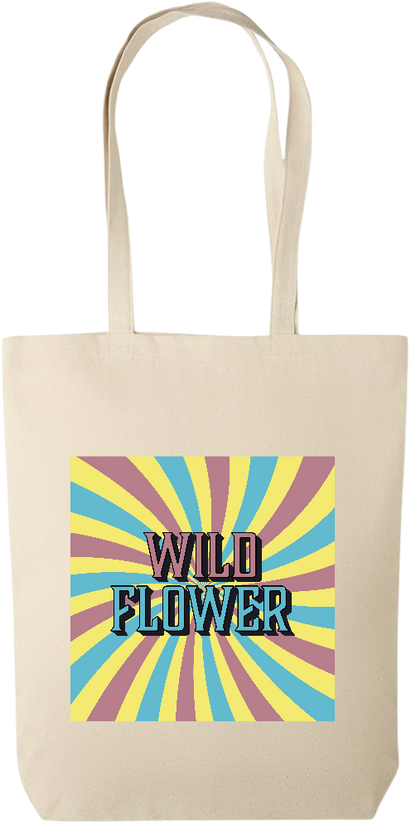 Wild Flower Design - Premium canvas cotton tote bag_BEIGE_front