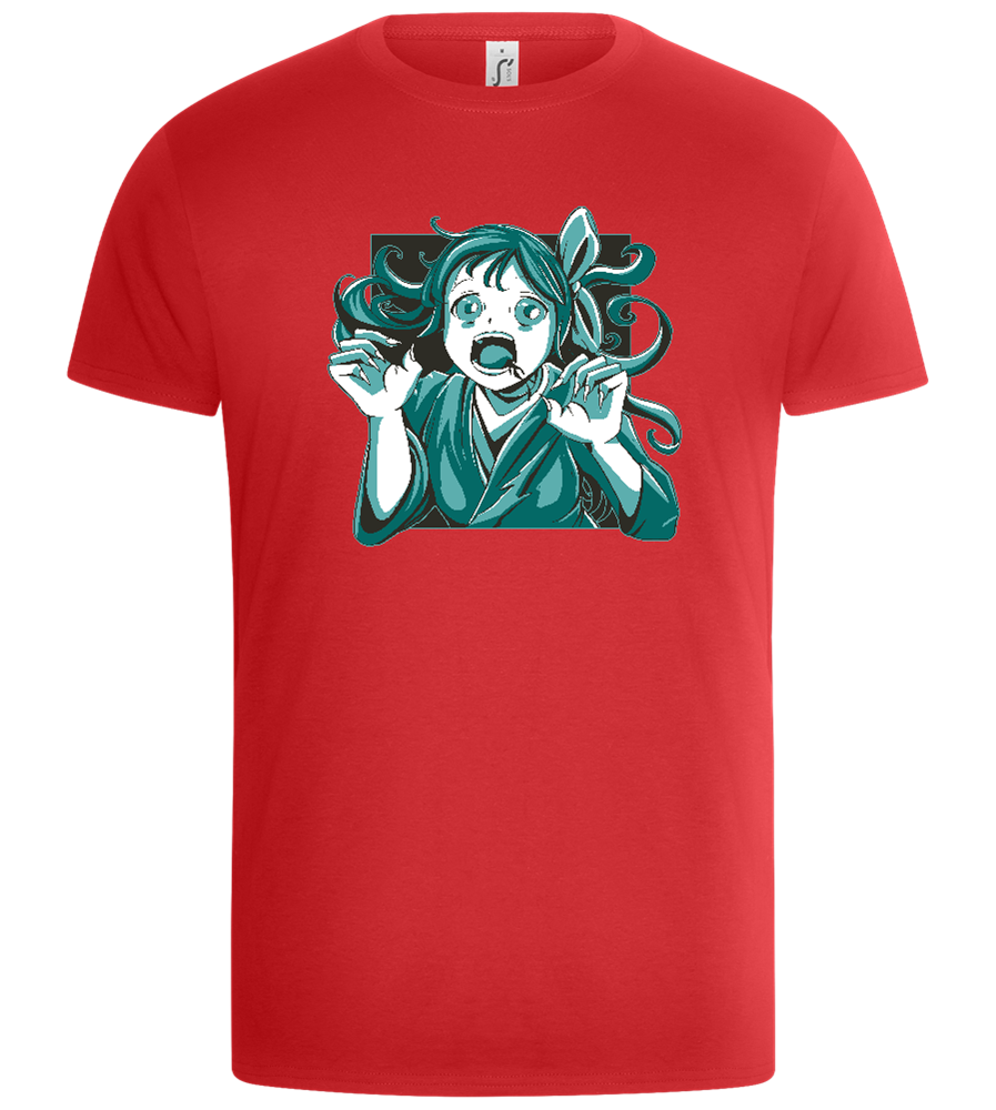 Screaming Zombie Girl Design - Basic Unisex T-Shirt_RED_front