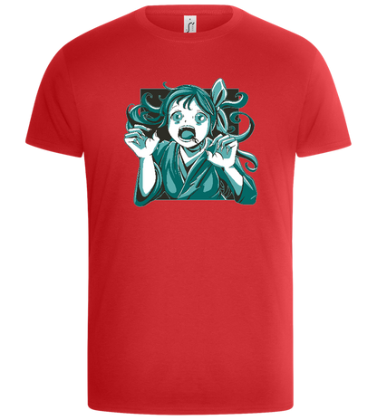 Screaming Zombie Girl Design - Basic Unisex T-Shirt_RED_front