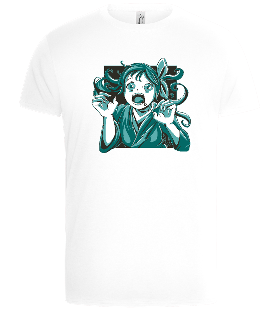 Screaming Zombie Girl Design - Basic Unisex T-Shirt_WHITE_front