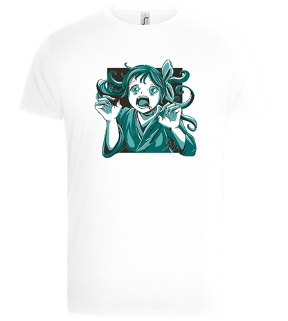 Screaming Zombie Girl Design - Basic Unisex T-Shirt_WHITE_front