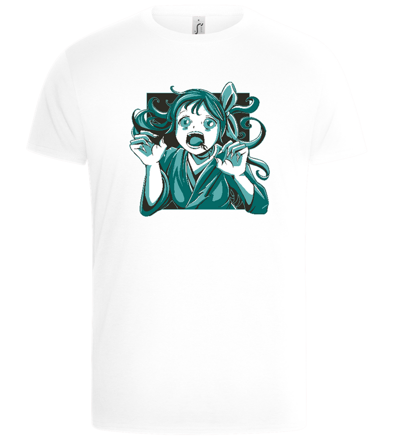 Screaming Zombie Girl Design - Basic Unisex T-Shirt_WHITE_front