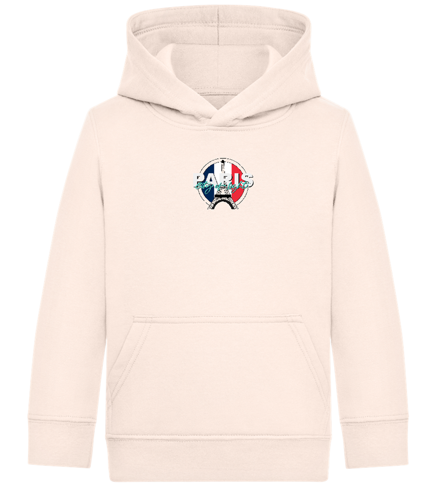 City of Light Design - Comfort Kids Hoodie_LIGHT PEACH ROSE_front