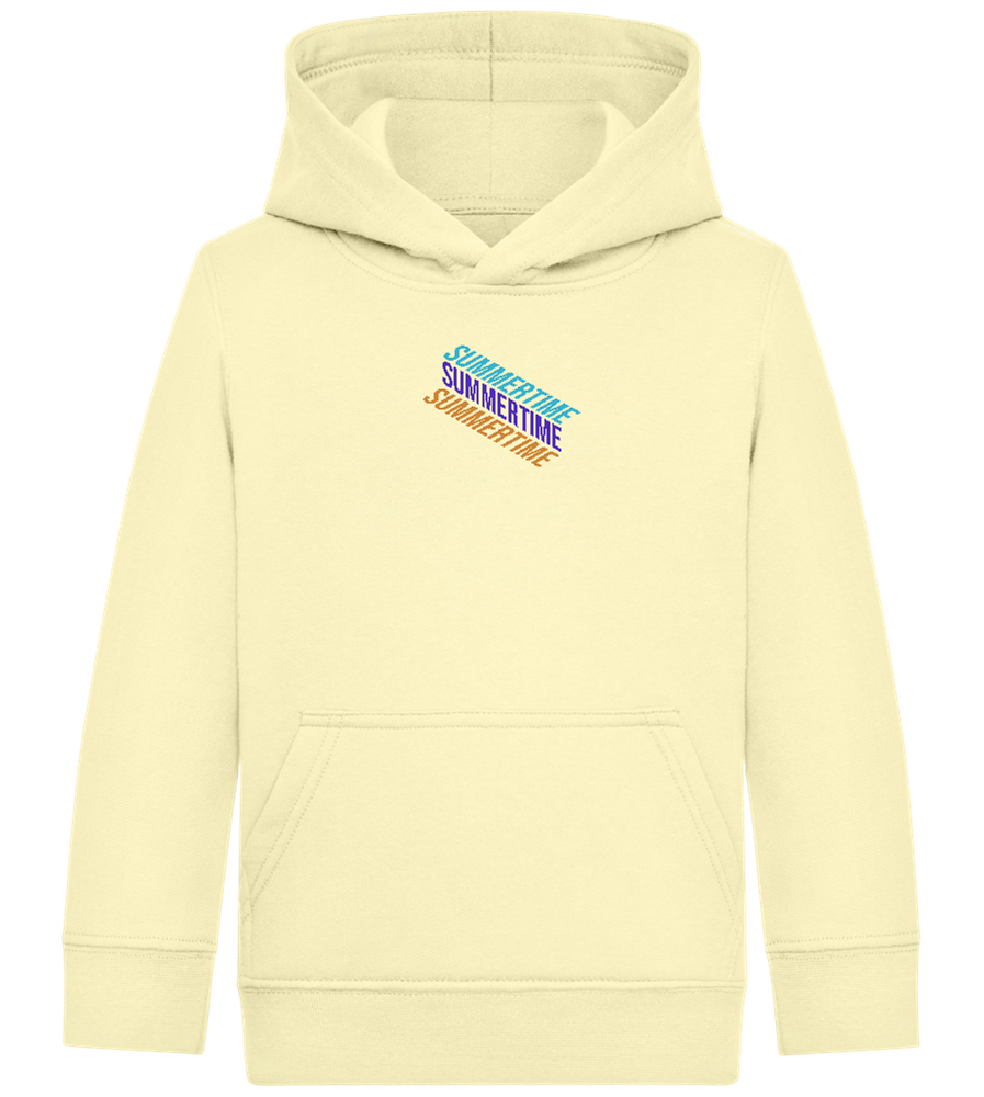 Summertime Text Design - Comfort Kids Hoodie_AMARELO CLARO_front