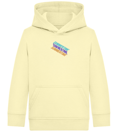 Summertime Text Design - Comfort Kids Hoodie_AMARELO CLARO_front