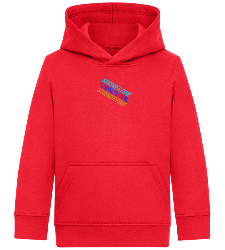 Summertime Text Design - Comfort Kids Hoodie_BRIGHT RED_front