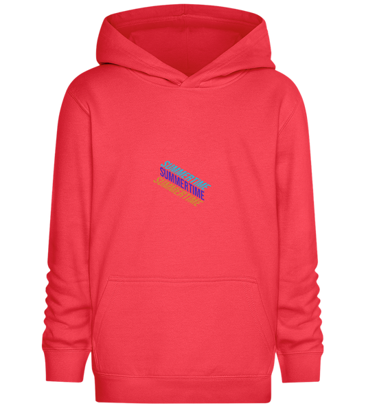 Summertime Text Design - Comfort Kids Hoodie_BRIGHT RED_front