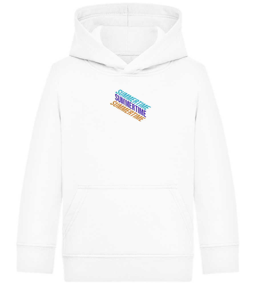 Summertime Text Design - Comfort Kids Hoodie_WHITE_front