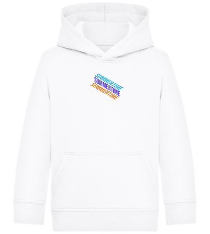 Summertime Text Design - Comfort Kids Hoodie_WHITE_front