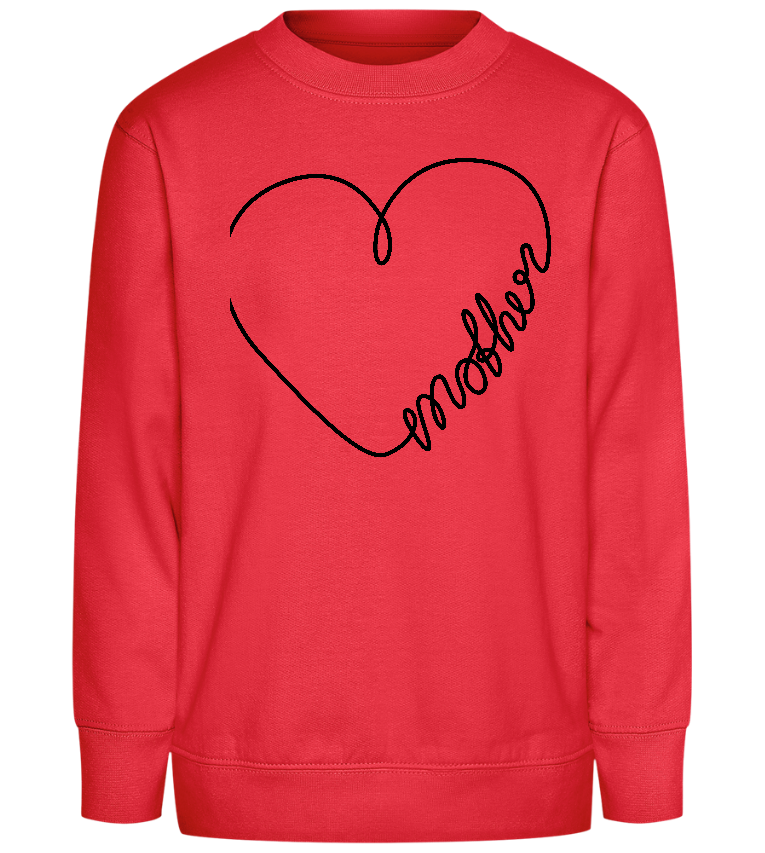 Heart Mother Design - Comfort Kids Sweater_BRIGHT RED_front