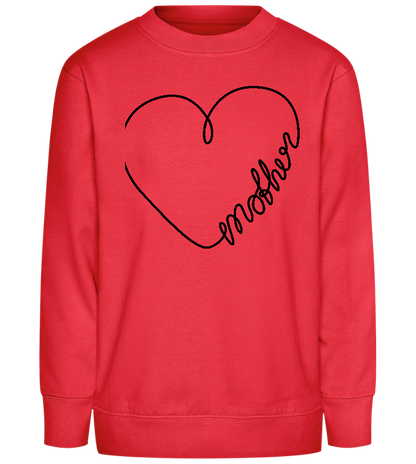 Heart Mother Design - Comfort Kids Sweater_BRIGHT RED_front