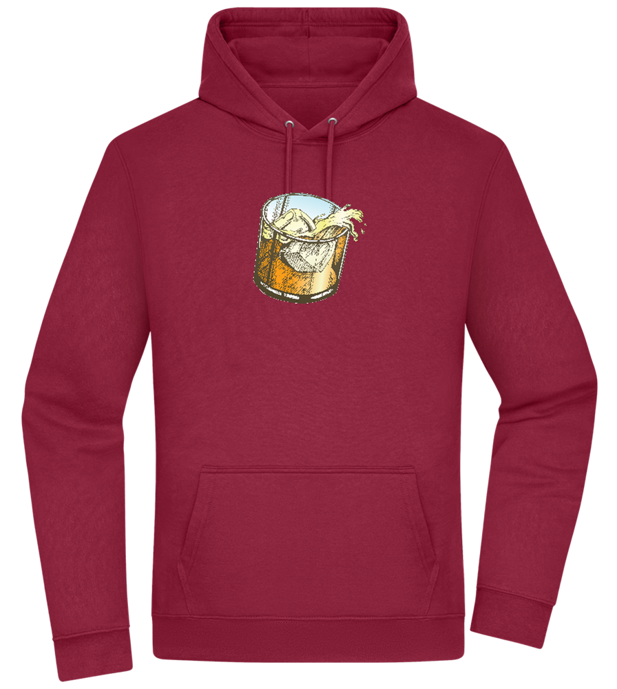 Whiskey Glass Design - Premium Essential Unisex Hoodie_BORDEAUX_front