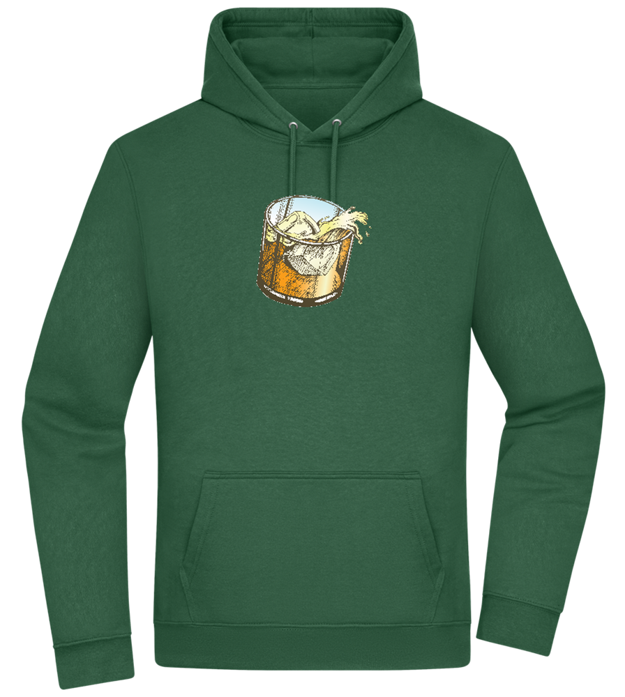 Whiskey Glass Design - Premium Essential Unisex Hoodie_GREEN BOTTLE_front