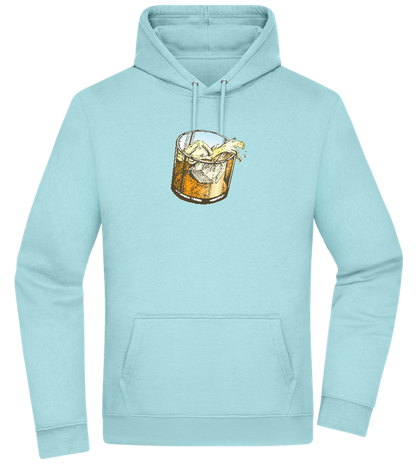 Whiskey Glass Design - Premium Essential Unisex Hoodie_POOL BLUE_front