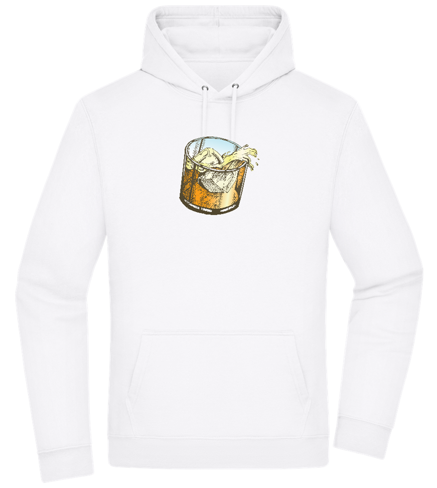 Whiskey Glass Design - Premium Essential Unisex Hoodie_WHITE_front