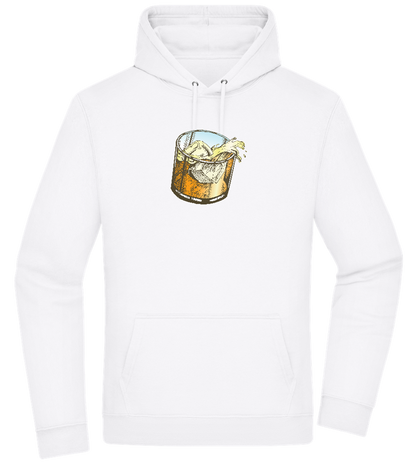 Whiskey Glass Design - Premium Essential Unisex Hoodie_WHITE_front