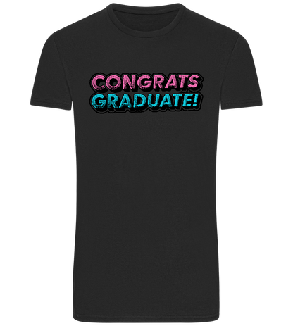 Congrats Graduate Design - Basic Unisex T-Shirt_DEEP BLACK_front