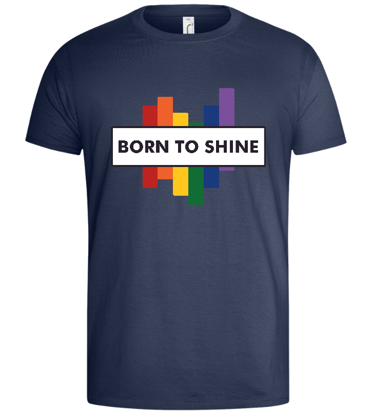 Born To Shine Rainbow Design - Basic men's t-shirt_DENIM_front