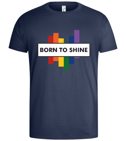 Born To Shine Rainbow Design - Basic men's t-shirt_DENIM_front