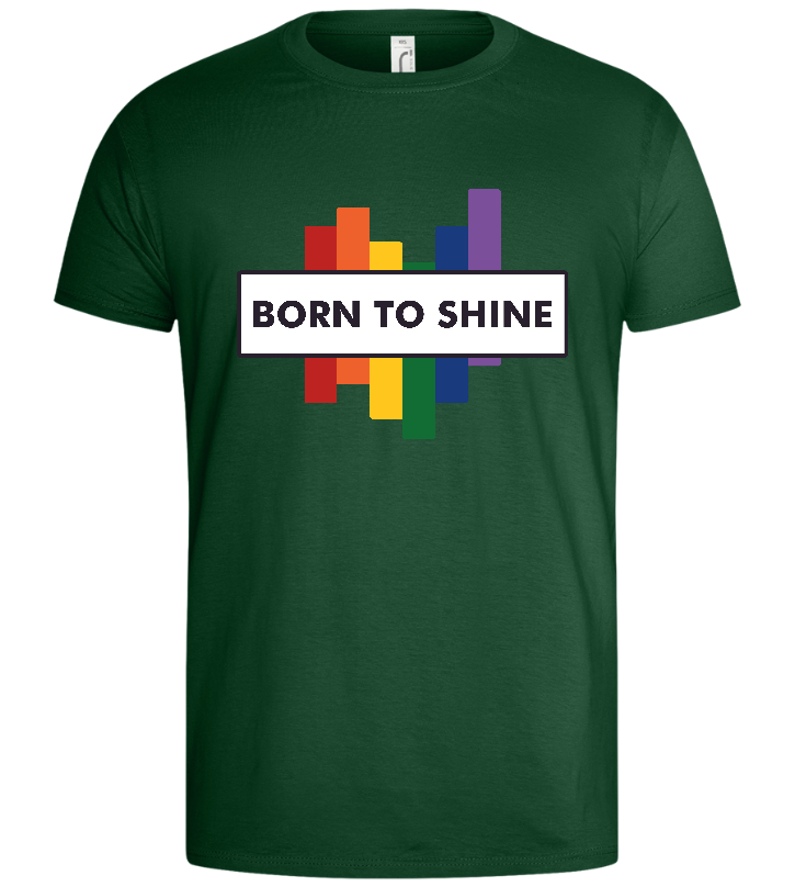 Born To Shine Rainbow Design - Basic men's t-shirt_GREEN BOTTLE_front