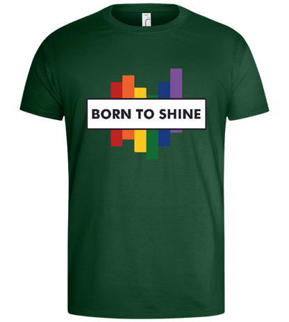 Born To Shine Rainbow Design - Basic men's t-shirt_GREEN BOTTLE_front