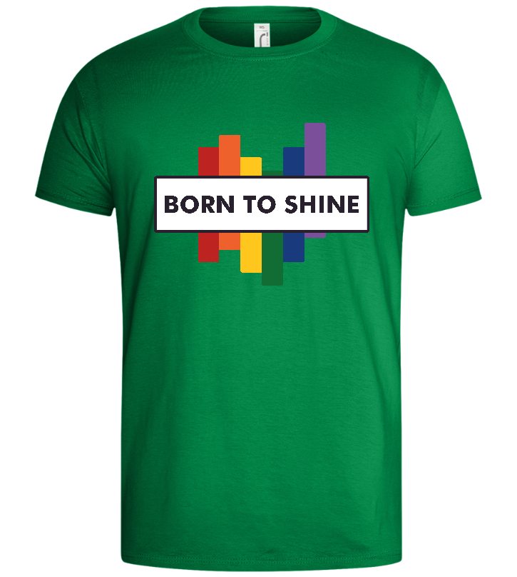 Born To Shine Rainbow Design - Basic men's t-shirt_MEADOW GREEN_front