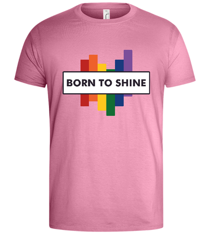 Born To Shine Rainbow Design - Basic men's t-shirt_PINK ORCHID_front