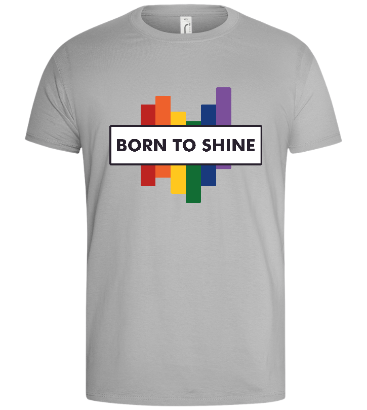 Born To Shine Rainbow Design - Basic men's t-shirt_PURE GRAY_front