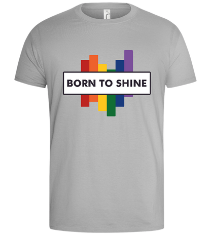 Born To Shine Rainbow Design - Basic men's t-shirt_PURE GRAY_front