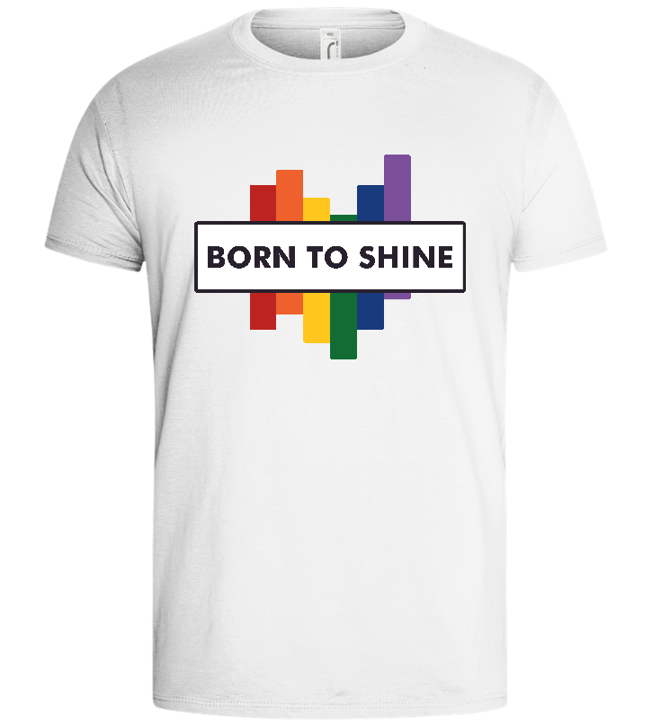 Born To Shine Rainbow Design - Basic men's t-shirt_WHITE_front