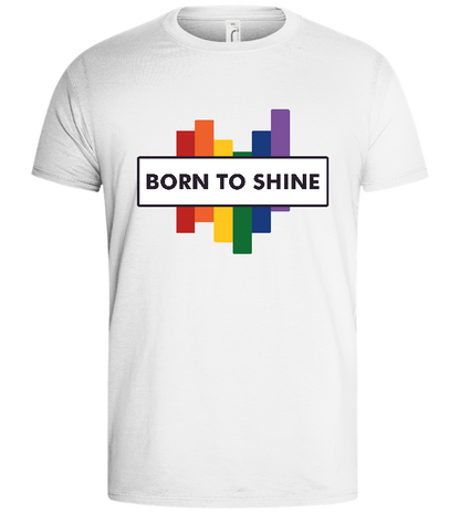 Born To Shine Rainbow Design - Basic men's t-shirt_WHITE_front